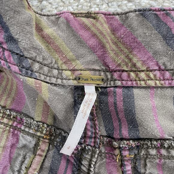 Free People Morning Rain Shorts Womens Size 4 Button Fly Boho Raw Hem 65-30 - Picture 4 of 7